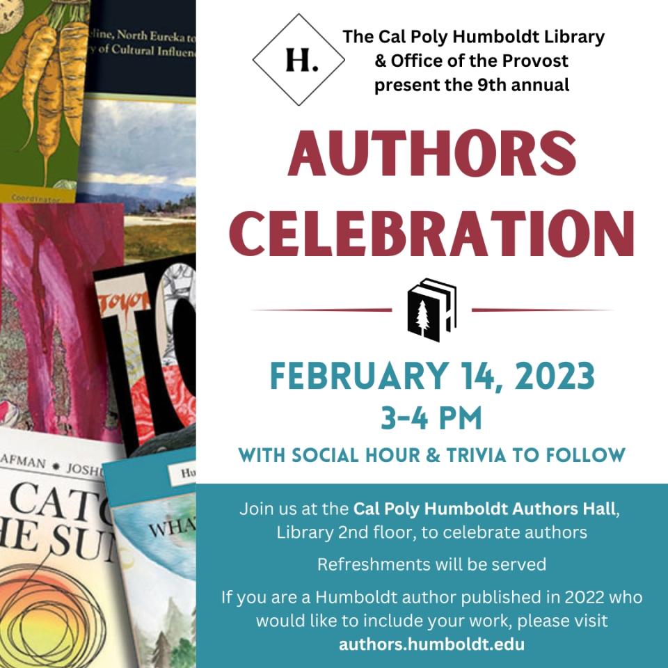 Save the date for the 9th Annual Authors Celebration Feb 14, 3-4:30pm